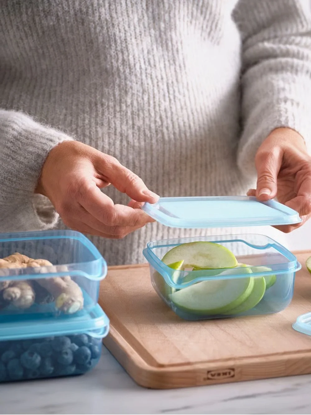 Multi-Pack Colored Food Storage Containers (Purple, Green, Blue)